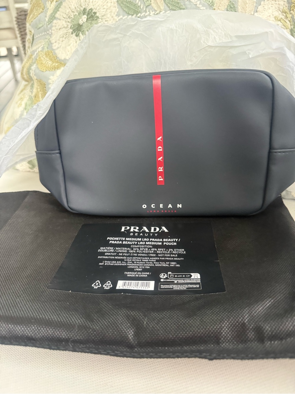 Prada Luna Rossa Ocean Medium Pouch / Travel Bag – NWT